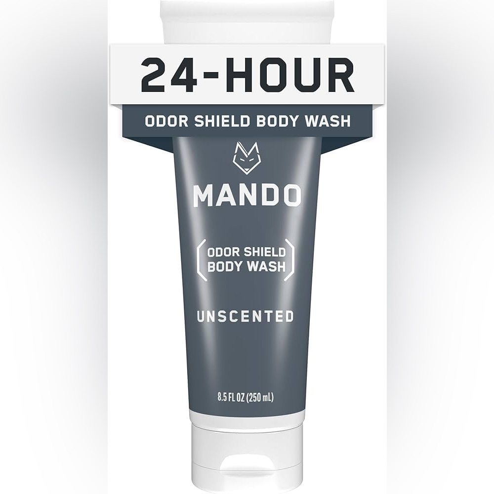 Mando Odor Shield Body Wash - 24 Hour Control - Removes Odor Better than Soap